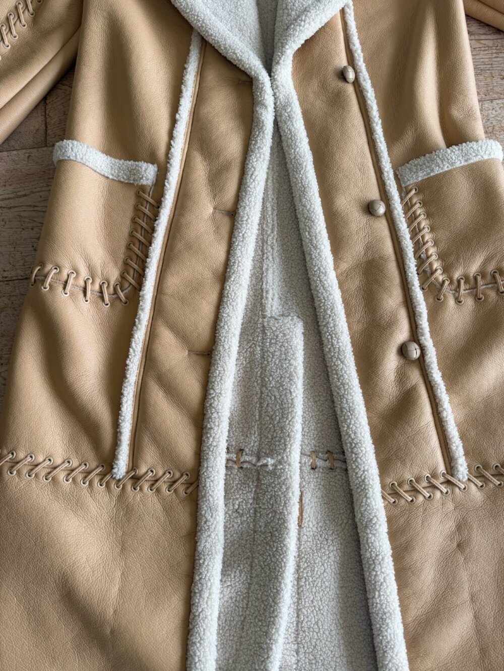 Jonathan SIMKHAI Windsor Vegan Sherpa Biker Coat - Picture 4 of 7